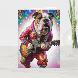Grappige Bulldog Rockster Kaart