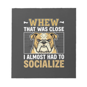 Grappige Bulldog Socialiseren Hond Notitieblok