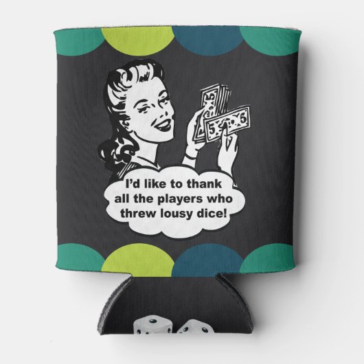 Grappige Bunco speler Retro  Blikjeskoeler (Voorkant)