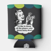 Grappige Bunco speler Retro  Blikjeskoeler (Achterkant)