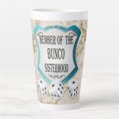 Grappige Bunco speler Vriend Latte Mok (Voorkant)