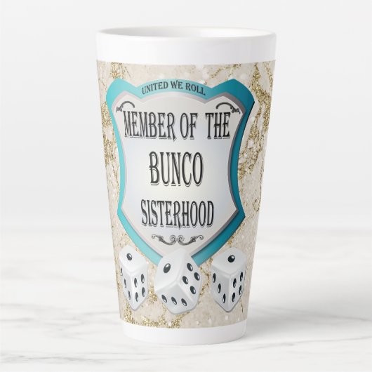 Grappige Bunco speler Vriend Latte Mok (Voorkant)