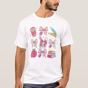 Grappige Bunny Coquette Strik Konijn Leraren Pasen T-shirt