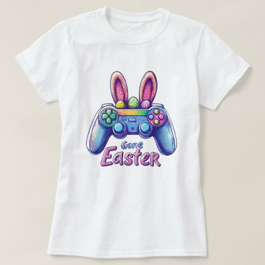 Grappige Bunny Gamer Controller Pasen T-shirt (Design voorkant)