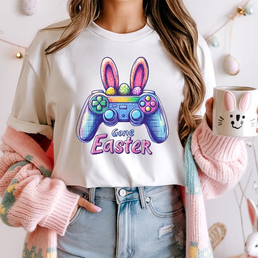 Grappige Bunny Gamer Controller Pasen T-shirt