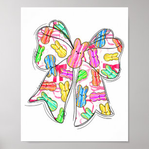 Grappige Bunny Konijn Liefhebbers Paas Retro Poster