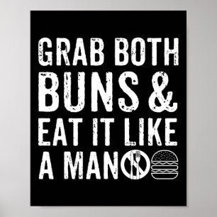 Grappige Burger BBQ Mannen Cadeau Burger Lover Ech Poster