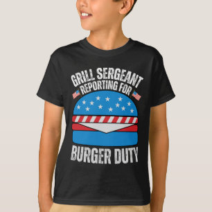 Grappige burger houdt van Amerikaanse vlag Happy 4 T-shirt