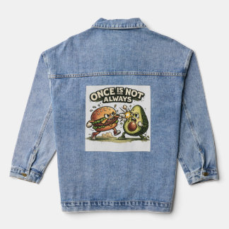 Grappige Burger vs Avocado Denim Jacket