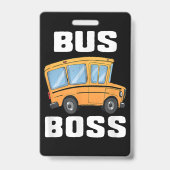 Grappige bus baas school buschauffeur badge (Achterkant)
