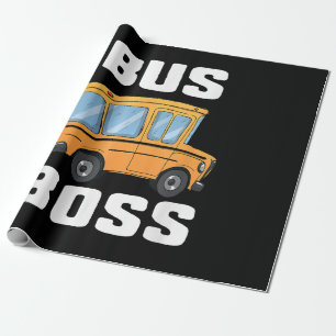 Grappige bus baas school buschauffeur cadeaupapier