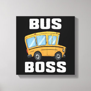 Grappige bus baas school buschauffeur canvas afdruk
