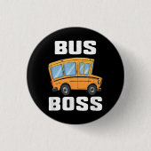 Grappige bus baas school buschauffeur ronde button 3,2 cm (Voorkant)