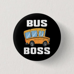 Grappige bus baas school buschauffeur ronde button 3,2 cm