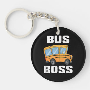 Grappige bus baas school buschauffeur sleutelhanger