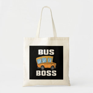 Grappige bus baas school buschauffeur tote bag