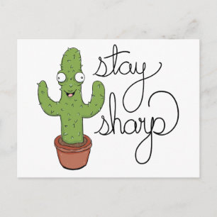Grappige cactus blijven scherp karakter briefkaart