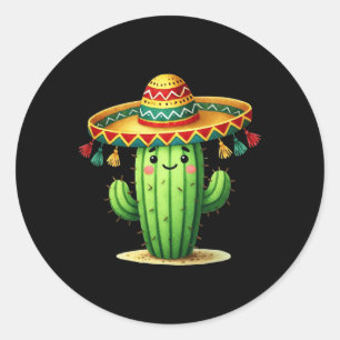 Grappige Cactus Cinco De Mayo Boys Peuter Kinder M Ronde Sticker