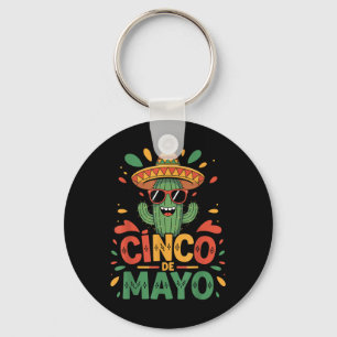 Grappige Cactus en Sombrero Cinco de Mayo Cactus S Sleutelhanger
