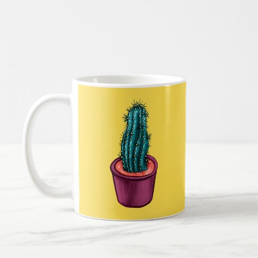 Grappige cactus in pot rare trippy psychedelisch koffiemok (Links)