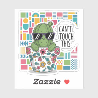 Grappige Cactus met Quote Kan Dit Niet Aanraken. Sticker