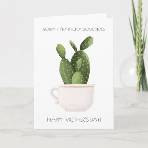 Grappige Cactus Moederdag Kaart