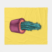 Grappige Cactus Pot Geel Rare Trippy Psychedelic Fleece Deken (Voorkant (Horizontaal))