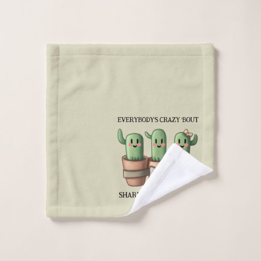 Grappige cactussen Iedereen is gek over scherp ... Bad Handdoek (Wasdoekje)