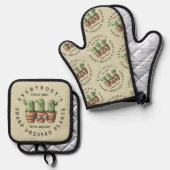 Grappige cactussen Iedereen is gek over scherp ... Ovenwant & Pannenlap Set (Voorkant / Achterkant)