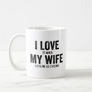 Grappige cadeau fietser liefde mijn vrouw fietsen koffiemok