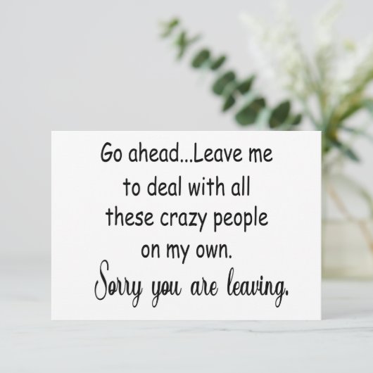 grappige cadeaus voor collega die weggaat bedankkaart (Staand voorkant)