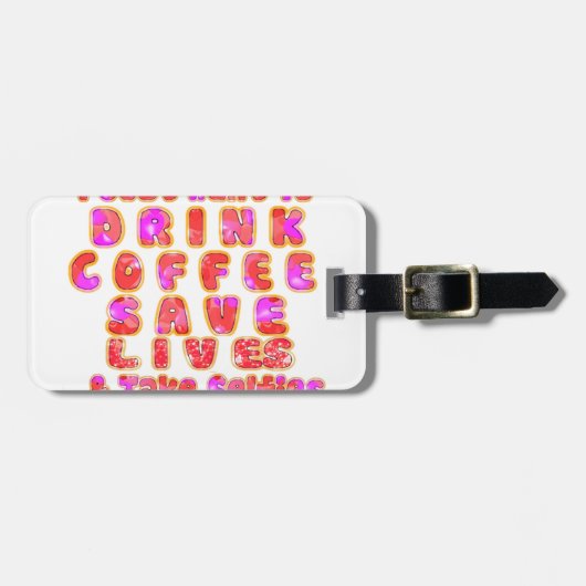 Grappige cadeaus voor koffieliefhebbers bagagelabel (Voorkant horizontaal)