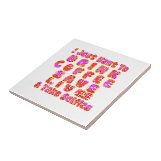 Grappige cadeaus voor koffieliefhebbers tegeltje (Zijkant)