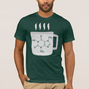 Grappige Cafeïne Molecule Chemie Koffie Nieuwighei T-shirt
