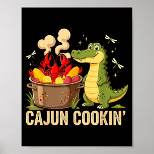 Grappige Cajun Louisiana Kook Alligator Rivierkree Poster