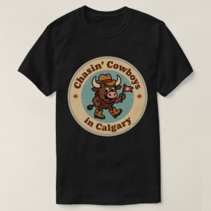 Grappige  Calgary Buffalo Cowboy Pet Retro T-shirt