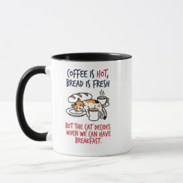 Grappige Calico Kat "Maar de kat beslist" Mok