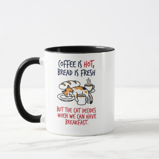 Grappige Calico Kat "Maar de kat beslist" Mok
