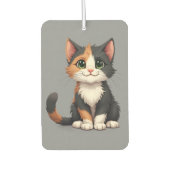 Grappige Calico Kitten met Cattitude Luchtverfrisser (Voorkant)