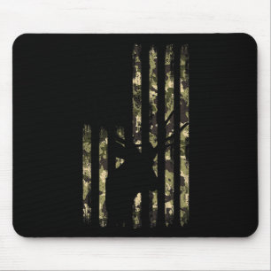 Grappige camouflage Amerikaanse vlag Whitetail Buc Muismat