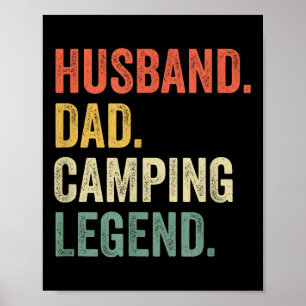 Grappige Camper Echter Vader Camping Legende Vinta Poster