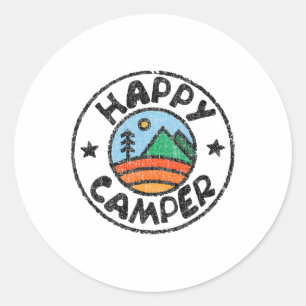 Grappige Camper Gelukkig Campingliefhebber Kampeer Ronde Sticker