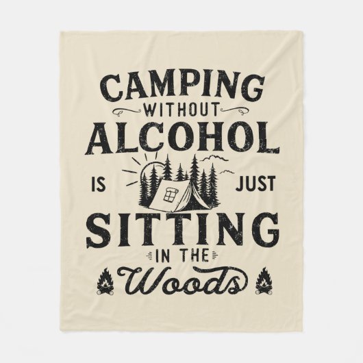 Grappige camper slogan camping drink gezegden fleece deken (Voorkant)