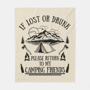 Grappige camper slogan camping drink gezegden fleece deken