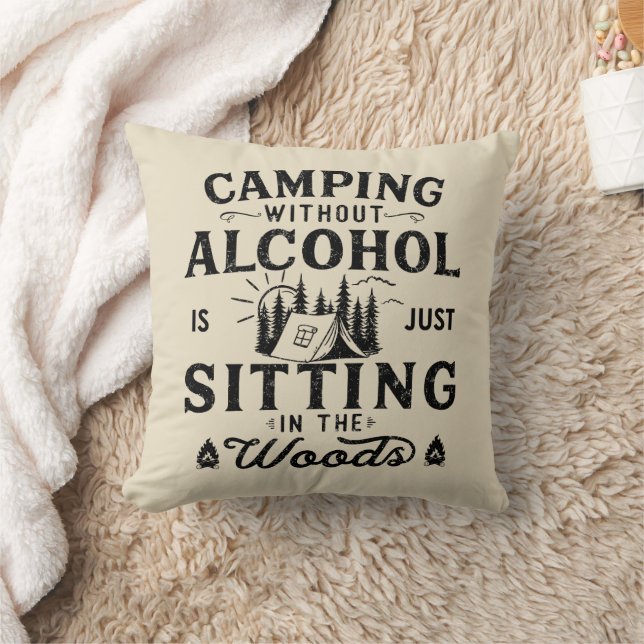 Grappige camper slogan camping drink gezegden kussen (Deken)