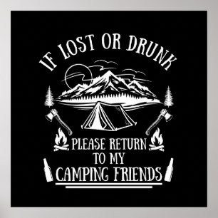 Grappige camper slogan camping drink gezegden poster