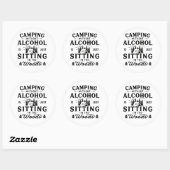 Grappige camper slogan camping drink gezegden ronde sticker (Vel)