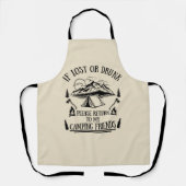 Grappige camper slogan camping drink gezegden schort (Voorkant)
