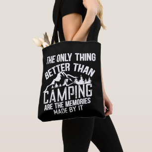 Grappige camper slogan zomer camping citaten draagtas