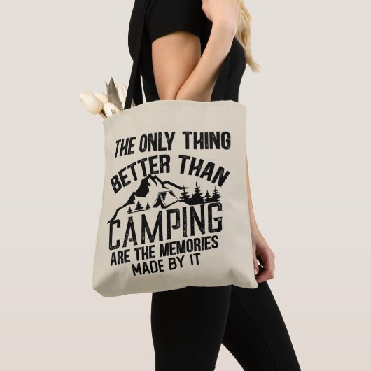 Grappige camper slogan zomer camping citaten draagtas (Dichtbij)